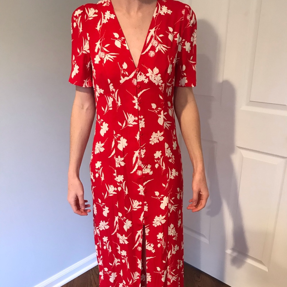 Zara Women Flower Printed Dress